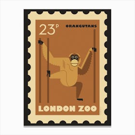 London Zoo Stamp Orangutan Kids Art Print Canvas Print