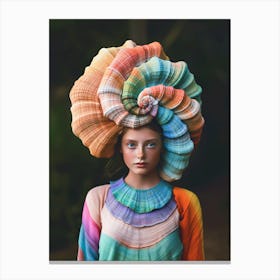 "Vibrant Shell Headpiece" Canvas Print