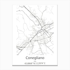 Conegliano,Italy Minimalist Map Canvas Print