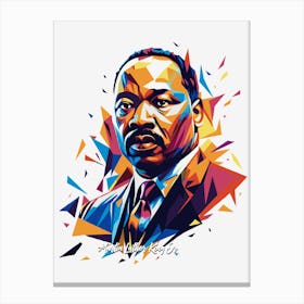 Martin Luther King Jr 01 Portrait WPAP Pop Art Canvas Print