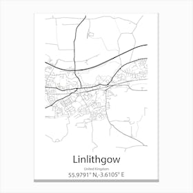 Linlithgow,United Kingdom Minimalist Map Canvas Print