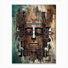 Aztec Mask, Native american Canvas Print