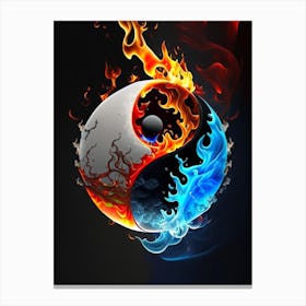 Fire And Water 1 Yin and Yang Illustration Canvas Print