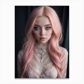 Girl With Pink Hair 1 Canvas Print