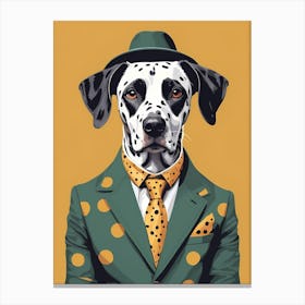Dalmatian Dog Portrait In A Suit (17) Canvas Print