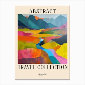 Abstract Travel Collection Poster Kyrgyzstan 1 Canvas Print