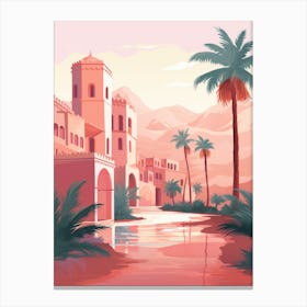 Desert Landscape With Palm Trees Canvas Print