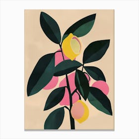 Lemon Tree Colourful Illustration 1 Canvas Print