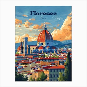 Florence Italy Duomo Digital Travel Illustration Canvas Print