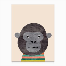 Gorilla Beige Canvas Print