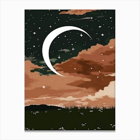 Moon And Stars 7 Canvas Print