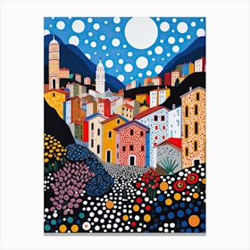 Genoa, Italy, Illustration In The Style Of Pop Art 4 Canvas Print