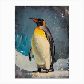 King Penguin Fernandina Island Colour Block Painting 3 Canvas Print