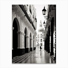 Cadiz, Spain, Black And White Analogue Photography 3 Canvas Print