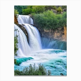 Manavgat Waterfall, Turkey Realistic Photograph (2) Canvas Print