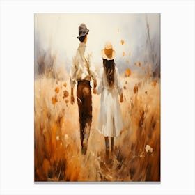 Couple In The Field Canvas Print