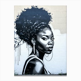 Graffiti Mural Of Beautiful Black Woman 76 Canvas Print