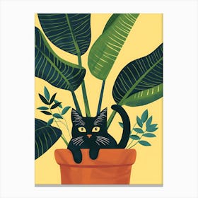 Cat In A Pot 4 Canvas Print