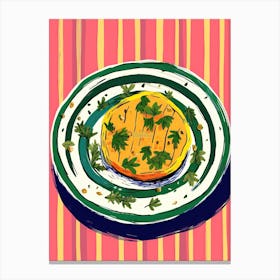 A Plate Of Pumpkins, Autumn Food Illustration Top View 13 Canvas Print