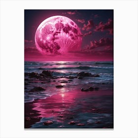 Pink Moon Art Print 1 Canvas Print