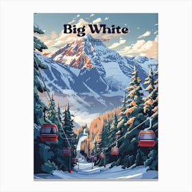 Big White Ski Resort Art Illustration Canvas Print