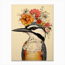 Bird With A Flower Crown Swallow 3 Canvas Print