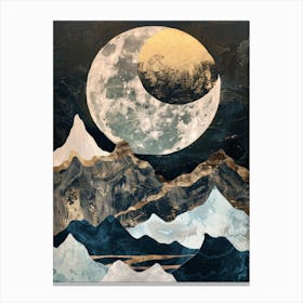 Moon And Mountains 2 Canvas Print