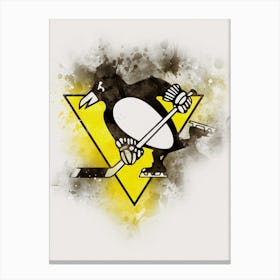 Pittsburgh Penguins Watercolor Canvas Print