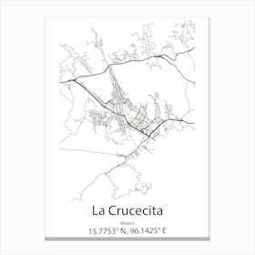 La Crucecita,Mexico Minimalist Map Canvas Print