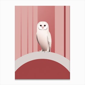 Minimalist Barn Owl 4 Illustration Canvas Print