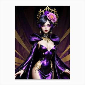 Aphrodite Style Women in Purple Canvas Print