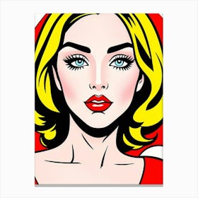 Luminous Vision: A Bold Close-Up of Pop Art Feminism Pop Girl Canvas Print