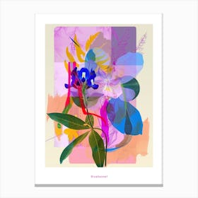 Bluebonnet 3 Neon Flower Collage Poster Canvas Print
