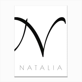 Natalia Typography Name Initial Word Canvas Print