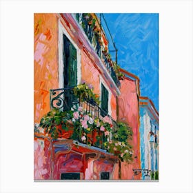 Balcony Painting In Salerno 4 Canvas Print