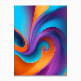 Abstract Colorful Waves Vertical Composition 74 Canvas Print