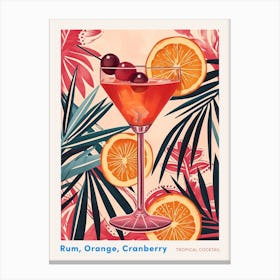 Art Deco Tropical Background Cocktail 2 Poster Canvas Print