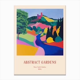 Colourful Gardens Powis Castle Gardens Wales 1 Red Poster Canvas Print