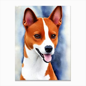 Basenji 2 Watercolour dog Canvas Print