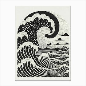 Waves In The Sky Ukiyo-E Canvas Print