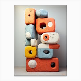 Stacked Blocks, Stones Art Canvas Print