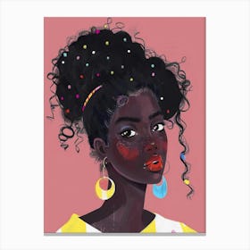 Black Girl With Colorful Hair Canvas Print