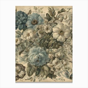 Victorian Blue Flowers Canvas Print