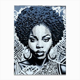 Graffiti Mural Of Beautiful Black Woman 98 Canvas Print