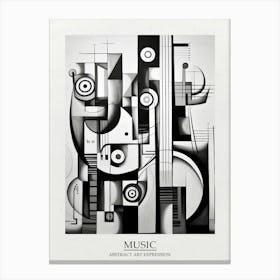 Music Abstract Black And White 5 Poster Canvas Print