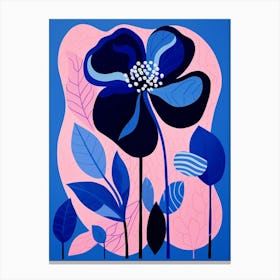 Blue Flower Illustration Flamingo Flower 1 Canvas Print