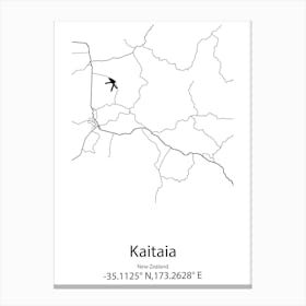 Kaitaia,New Zealand Minimalist Map Canvas Print