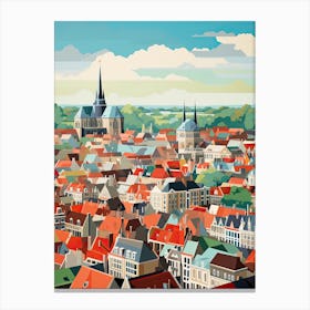 Antwerp, Belgium, Geometric Illustration 3 Canvas Print