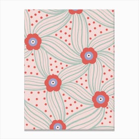 Pink Polka Dots Canvas Print