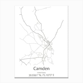 Camden,United States Minimalist Map Canvas Print